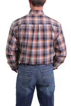 Load image into Gallery viewer, MEN&#39;S ORANGE, NAVY AND WHITE PLAID BUTTON-DOWN SHIRT
