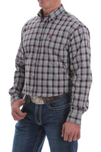 Load image into Gallery viewer, MEN&#39;S GRAY, BLACK AND BURGUNDY HEATHER PLAID BUTTON-DOWN SHIRT
