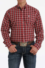 Load image into Gallery viewer, MEN&#39;S CINCH CORAL PLAID LONG SLEEVE BUTTON DOWN SHIRT
