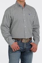 Load image into Gallery viewer, Cinch Men&#39;s Grey &amp; Blue Geo Print Button Western Shirt
