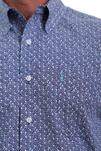 Load image into Gallery viewer, MEN&#39;S MODERN FIT NAVY, GRAY AND BLUE PINE PAISLEY BUTTON-DOWN SHIRT
