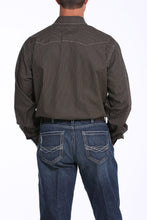 Load image into Gallery viewer, Men&#39;s Cinch Black and Khaki Square Pattern Long Sleeve Shirt
