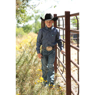 Cinch® Youth Boy's Navy Blue Patterned Button Down