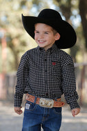 CINCH TODDLERS' STRETCH DIAMOND PRINT BUTTON DOWN SHIRT