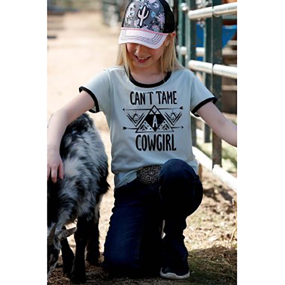 GIRLS CAN’T TAME A COWGIRL RINGER T-SHIRT