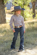 GIRL'S GEOMETRIC PRINT WESTERN SHIRT - PINK