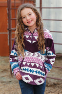GIRLS AZTEC 1/4 ZIP PULLOVER