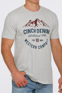 MEN'S CINCH DENIM TEE - HEATHER GRAY