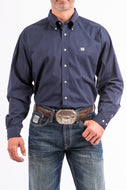 MEN'S SOLID NAVY WESTERN BUTTON-DOWN SHIRT