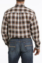 Load image into Gallery viewer, MEN&#39;S PLAID BUTTON-DOWN WESTERN SHIRT - WHITE/COPPER
