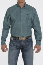 Load image into Gallery viewer, MEN&#39;S AZTEC BUTTON-DOWN WESTERN SHIRT - TURQUOISE
