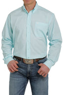 Cinch Men's Geometric Print Long Sleeve Button Down Shirt In Mint