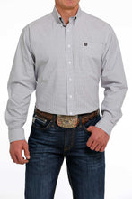 Load image into Gallery viewer, MEN&#39;S PLAID BUTTON-DOWN WESTERN SHIRT - WHITE / PURPLE

