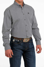 Load image into Gallery viewer, MEN&#39;S GEOMETRIC PRINT BUTTON-DOWN WESTERN SHIRT - GRAY / BLACK
