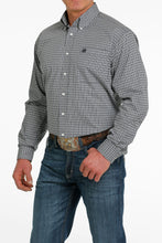 Load image into Gallery viewer, MEN&#39;S GEOMETRIC PRINT BUTTON-DOWN WESTERN SHIRT - GRAY / CREAM
