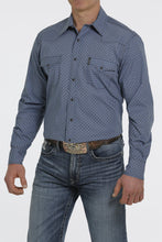 Load image into Gallery viewer, MEN&#39;S MODERN FIT SNAP FRONT WESTERN SHIRT - BLUE/ORANGE
