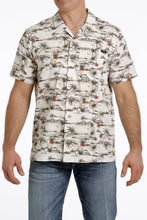 Load image into Gallery viewer, MEN&#39;S TROPICAL PRINT SHORT SLEEVE CAMP SHIRT - CREAM
