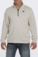 MEN'S 1/4 ZIP PULLOVER SWEATER - CREAM